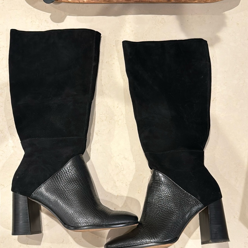 Dolce Vita Black Leather/Suede Flynn Tall Boot